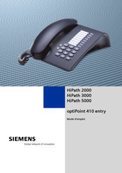 Siemens OptiPoint 410 entry Mode D'emploi