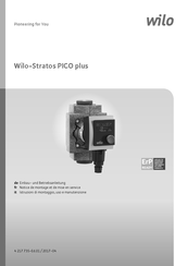 Wilo Stratos PICO plus 25/1-6 Notice De Montage Et De Mise En Service