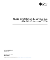 Sun SPARC Enterprise T2000 Guide D'installation