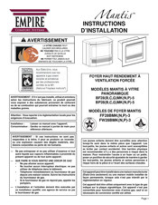 Empire Comfort Systems Mantis BP28CMKP-5 Instructions D'installation