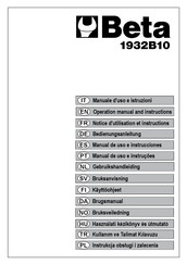 Beta 1932B10 Notice D'utilisation Et Instructions