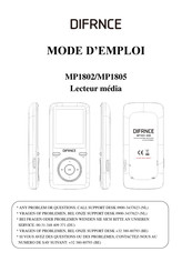 Difrnce MP1802 Mode D'emploi