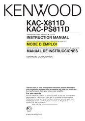 Kenwood KAC-X811D Mode D'emploi