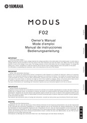 Yamaha MODUS F02 Mode D'emploi