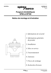 Spirax Sarco SP100 Notice De Montage Et D'entretien