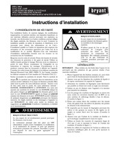 Bryant 116B Instructions D'installation