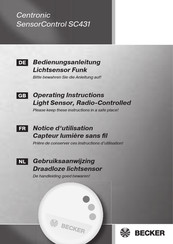 Becker Centronic SensorControl SC431 Notice D'utilisation