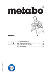 Metabo secanta Instructions D'utilisation