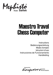 Saitek Mephisto Maestro Travel Chess Computer Mode D'emploi