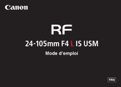 Canon RF 24-105mm F4 L IS USM Mode D'emploi
