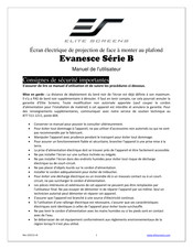 Elite Screens B Série Manuel De L'utilisateur
