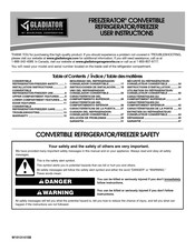 Whirlpool GLADIATOR FREEZERATOR GAFZ21XXRK02 Instructions D'utilisation