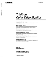 Sony HR Trinitron PVM-20M7MDE Mode D'emploi