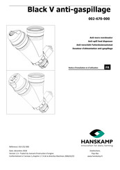 Hanskamp Black V anti-gaspillage Notice D'installation Et D'utilisation Succincte