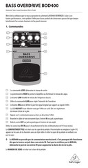 Behringer BASS OVERDRIVE BOD400 Guide Rapide