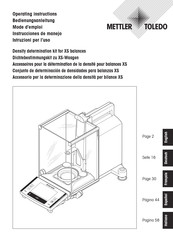 Mettler Toledo XS Série Mode D'emploi