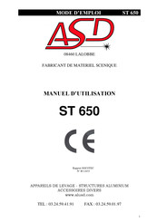 ASD ST 650 Manuel D'utilisation