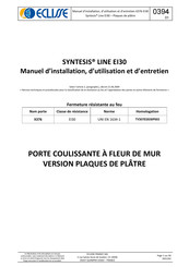 eclisse SYNTESIS EI30 Série Manuel D'installation, D'utilisation Et D'entretien