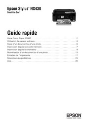 Epson Stylus Small-in-One NX430 Guide Rapide