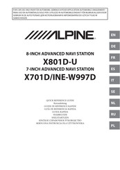 Alpine X701D/INE-W997 Guide De Référence Rapide