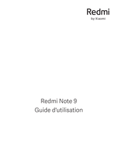 Xiaomi Redmi Note 9 Guide D'utilisation