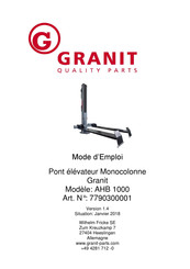 Granit AHB 1000 Mode D'emploi
