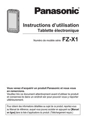 Panasonic FZ-X1 Instructions D'utilisation