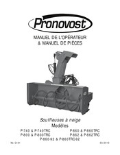 pronovost P-740 Manuel De L'opérateur