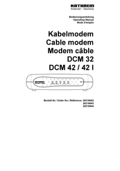Kathrein DCM 42 Mode D'emploi
