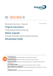 Dustcontrol DC 1800 H Notice Originale