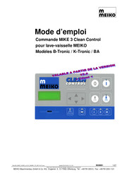 Meiko MIKE 3 Clean Control Mode D'emploi