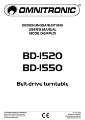 Omnitronic BD-1550 Mode D'emploi