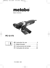 Metabo PE 12-175 Mode D'emploi