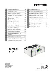 Festool TOPROCK BT 20 Notice D'utilisation D'origine