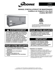 Modine MVV Série Manuel D'installation Et De Maintenance