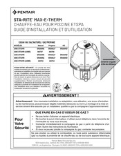 Pentair STA-RITE MAX-E-THERM 250K BTU/HR ASME Guide D'installation Et D'utilisation