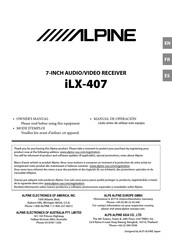 Alpine iLX-407 Mode D'emploi