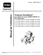 Toro GrandStand TURBO FORCE 40 Manuel De L'utilisateur