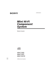 Sony MHC-GR7 Mode D'emploi