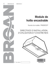 Broan PM390SSP Directives D'installation, D'utilisation Et D'entretien