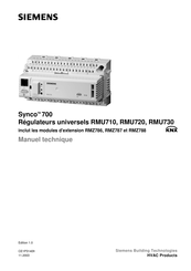 Siemens Synco RMU730 Manuel Technique