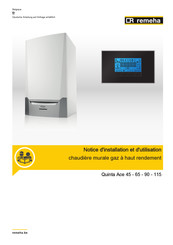 REMEHA Quinta Ace 115 Notice D'installation Et D'utilisation Succincte
