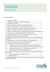 Cadis Aquavision control Manuel D'utilisation