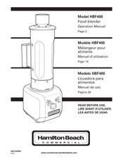 Hamilton Beach HBF400 Manuel D'utilisation