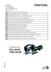 Festool CARVEX PSC 420 EB Notice D'utilisation D'origine