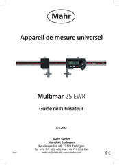 Mahr Multimar 25 EWR Guide De L'utilisateur