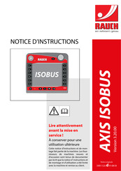 Rauch AXIS ISOBUS Notice D'instructions