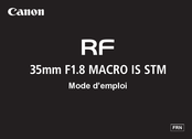 Canon RF 35mm F1.8 MACRO IS STM Mode D'emploi