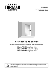 Tormax iMotion 1301 S Instructions De Service