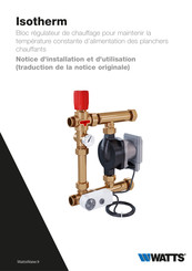 Watts Isotherm Notice D'installation Et D'utilisation Succincte